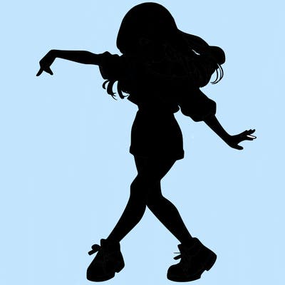 realistic girl danceing