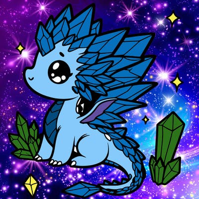 little cute crystal dragon
