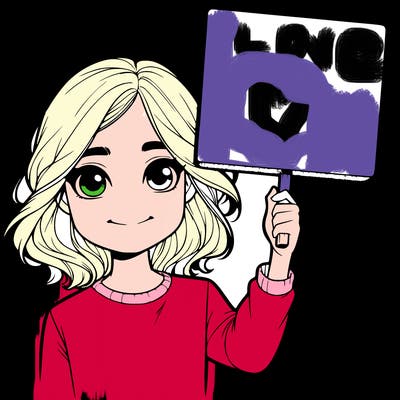 realistic girl holding up a sign