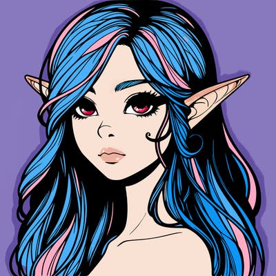 elf girl realistic dark fantasy