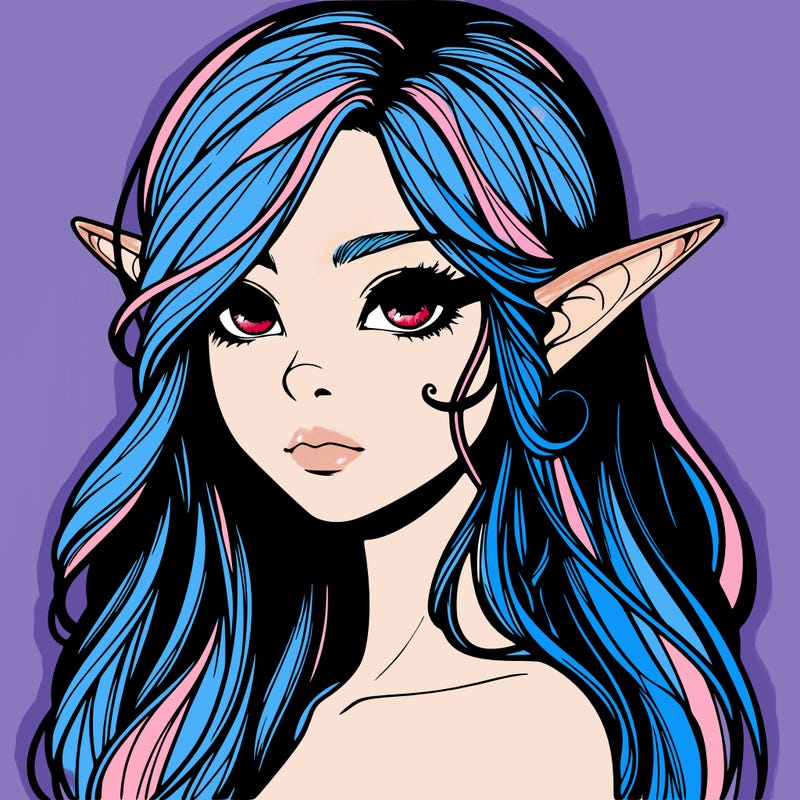 elf girl realistic dark fantasy