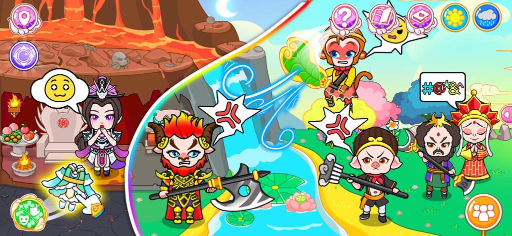 Avatar Life - Magic World - Juego Avatar Life Magic World mostrando personajes y escenas inspiradas en la leyenda de Viaje al Oeste