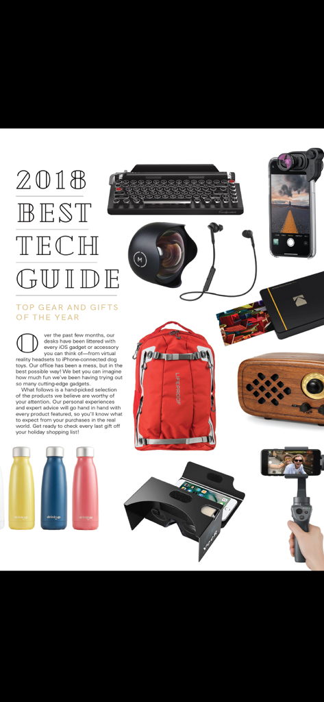iPhone Life magazine page showcasing a curated selection of top tech gear and accessories.
