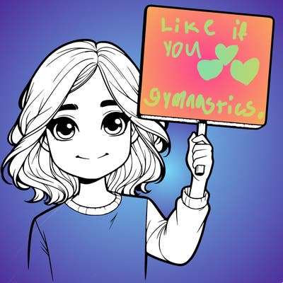 realistic girl holding up a sign