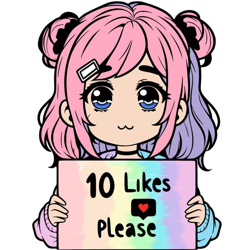a girl with a sign saying 10 likes please
