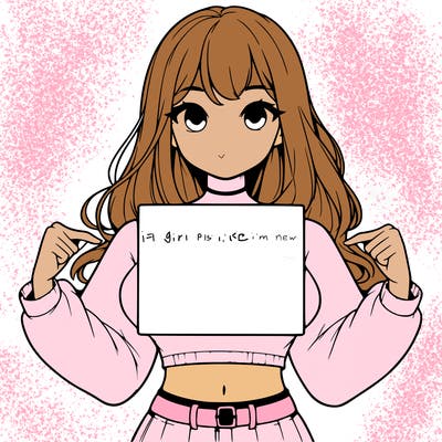 girl holding a blank sign in a long sleeve crop top