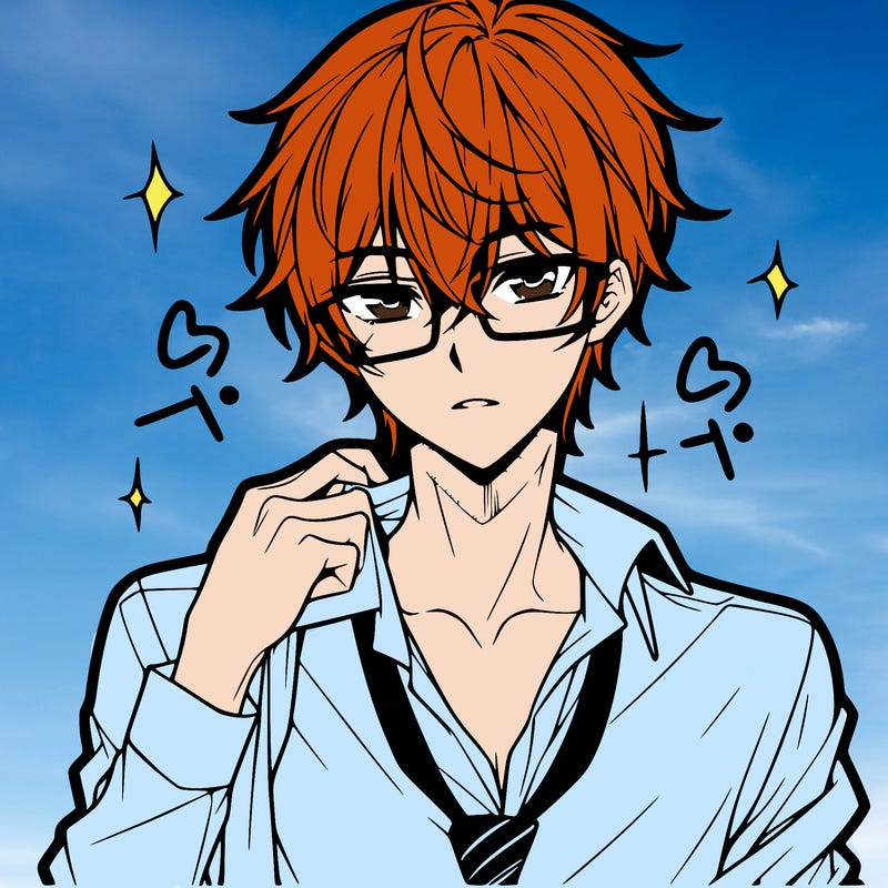anime hot boy with glasses