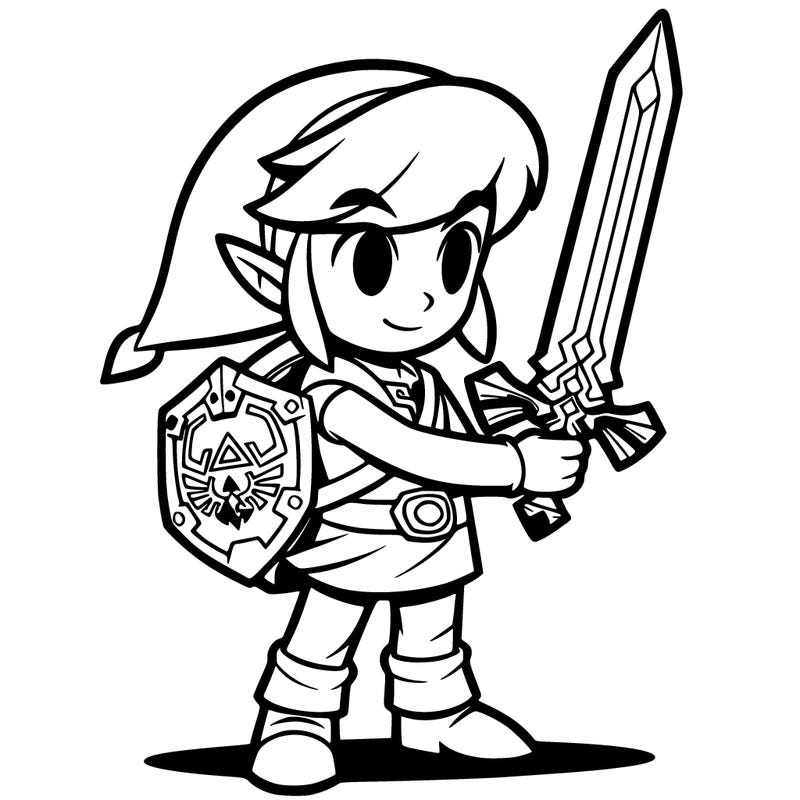 link holding a sword