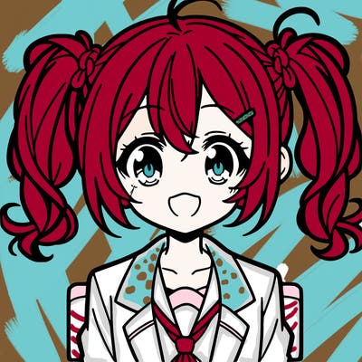 anime girl with pigtails