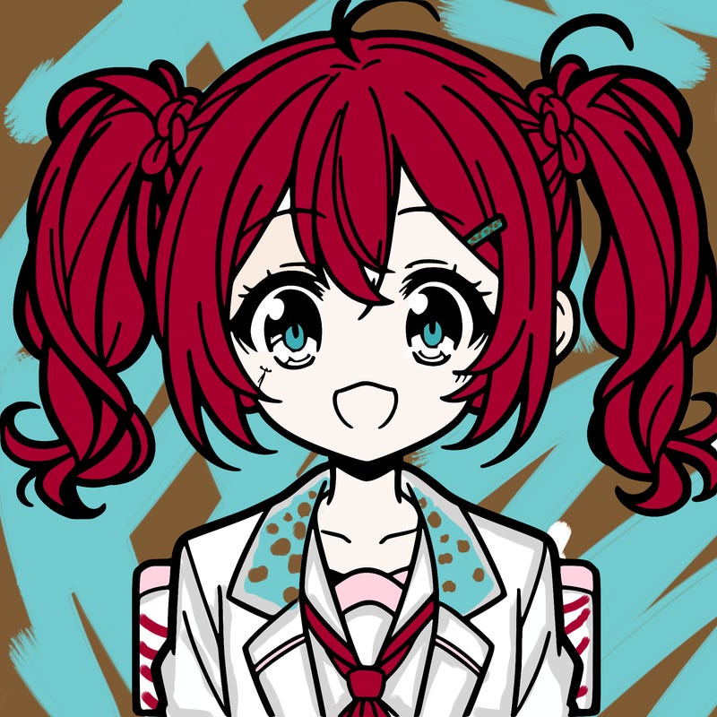 anime girl with pigtails