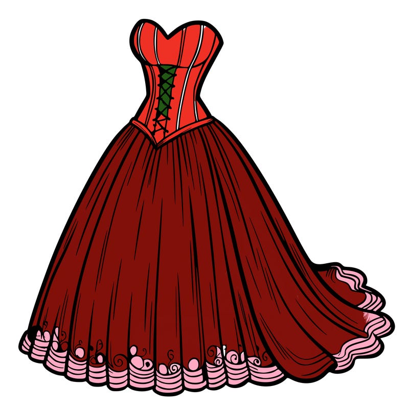 wedding dress-corset and a long and flowy skirt