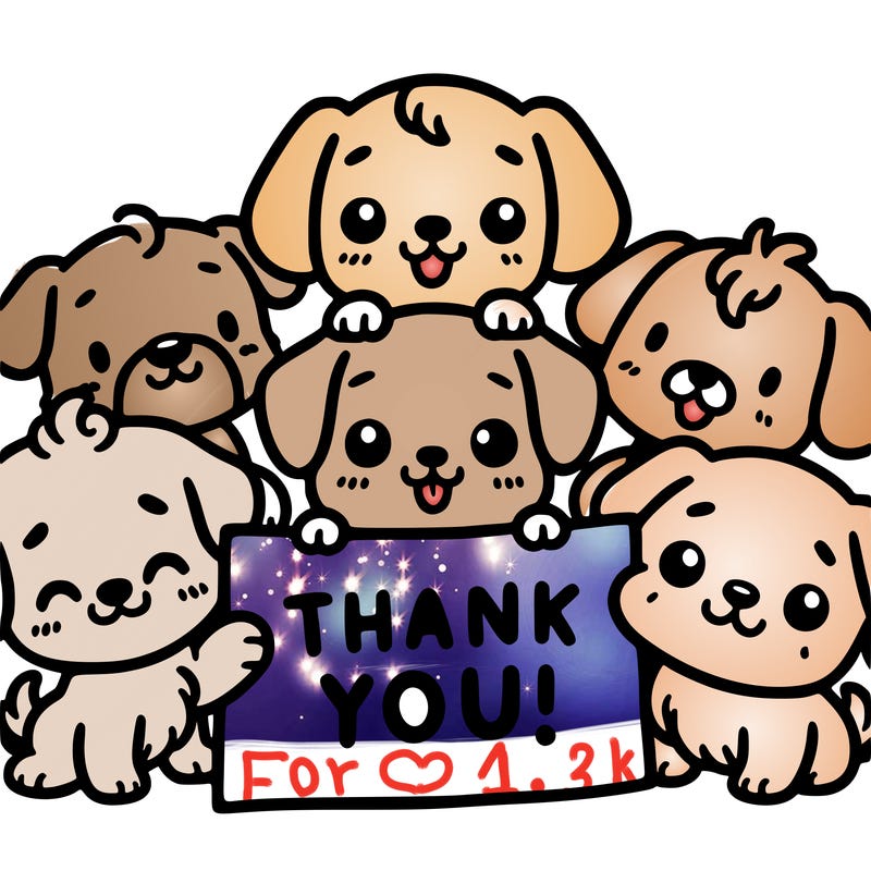 a bunch of cute dogs holding a thank you sign