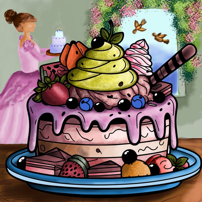 dessert with many toppings