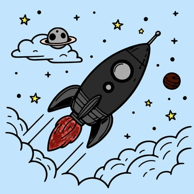 rocket in space