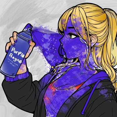 a realistic girl spray, painting