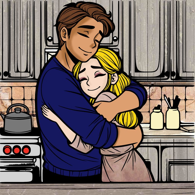 a man hugging a girl