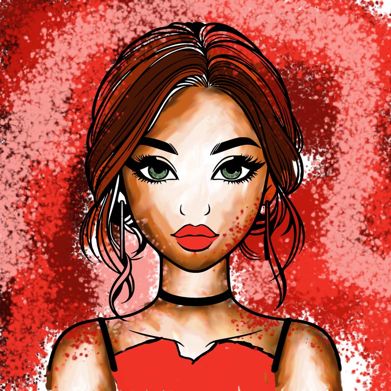 realistic girl with makeup on