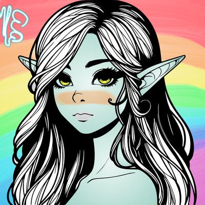 elf girl realistic dark fantasy