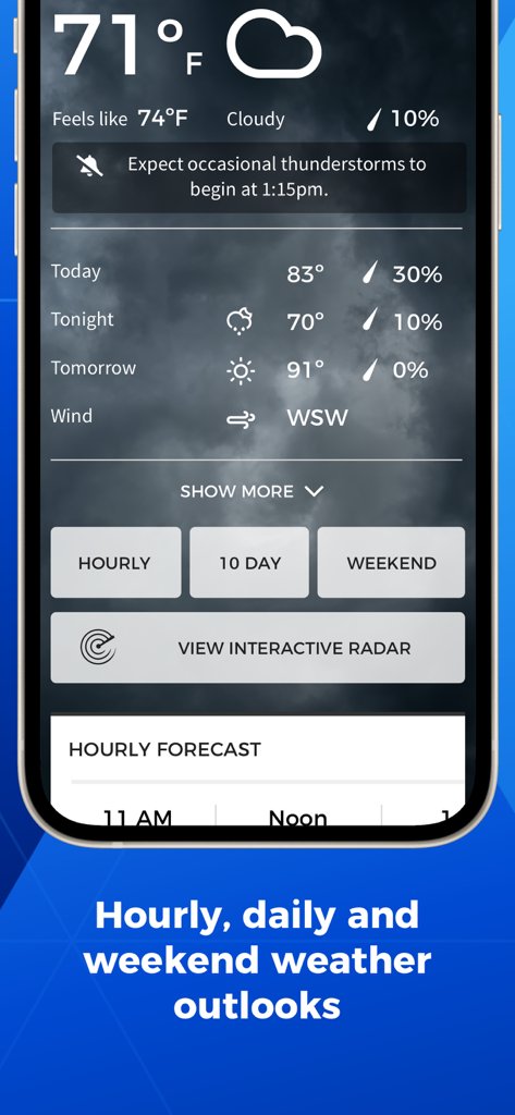 Local weather forecast and outlooks in the 40-29 News app