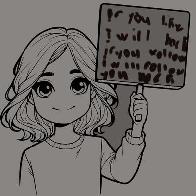 realistic girl holding up a sign