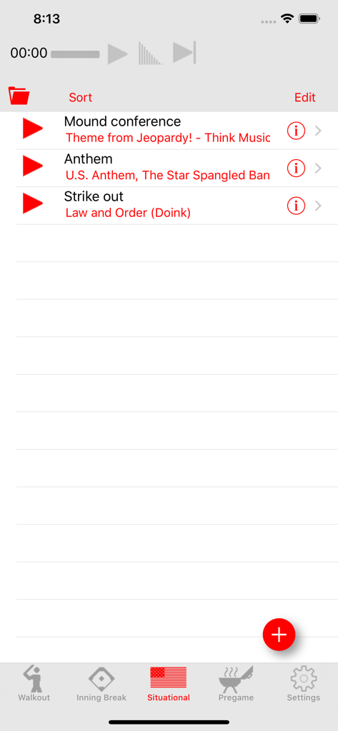 Walkout Song DJ - Situational music playlist in the Walkout Song DJ app for baseball games