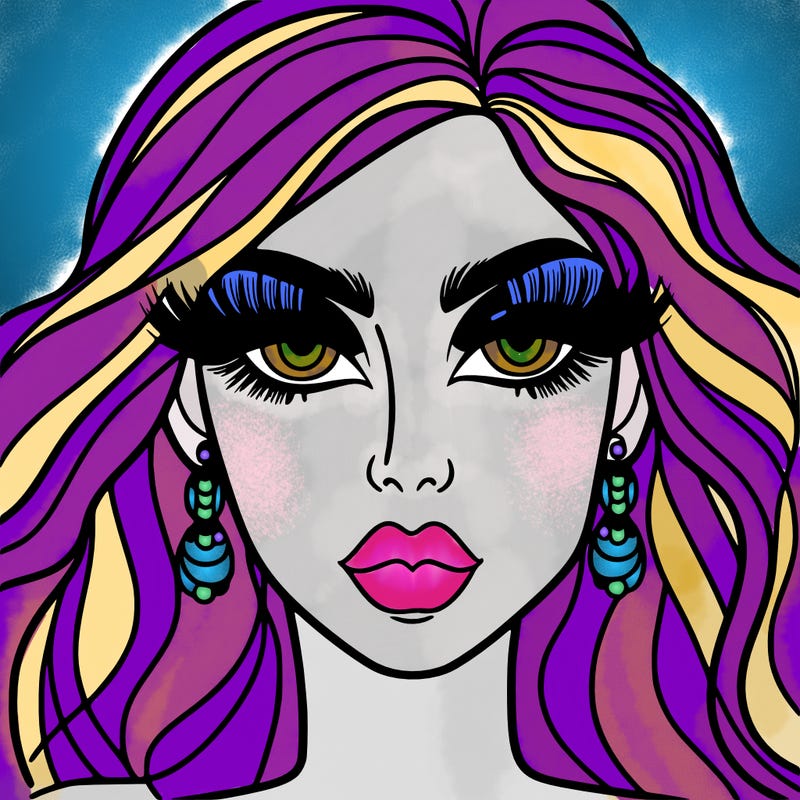 woman with extravagant makeup