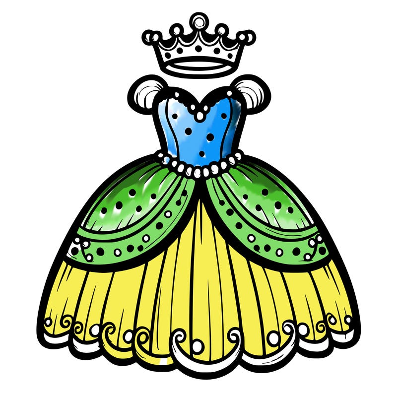gown with tiara