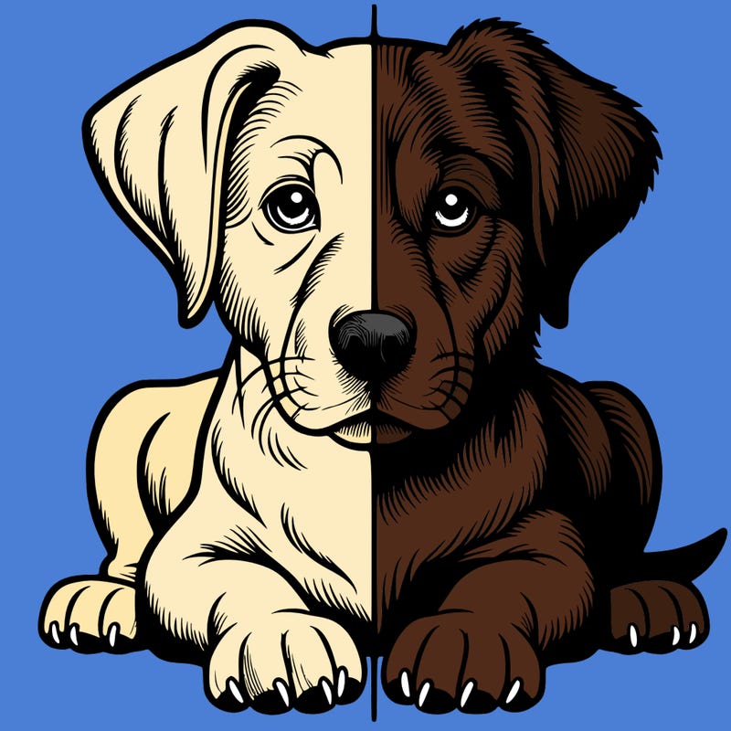 realistic dog split picture