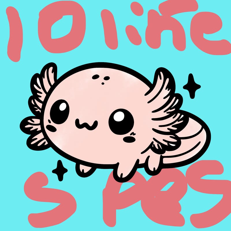 cute easy baby axolotl