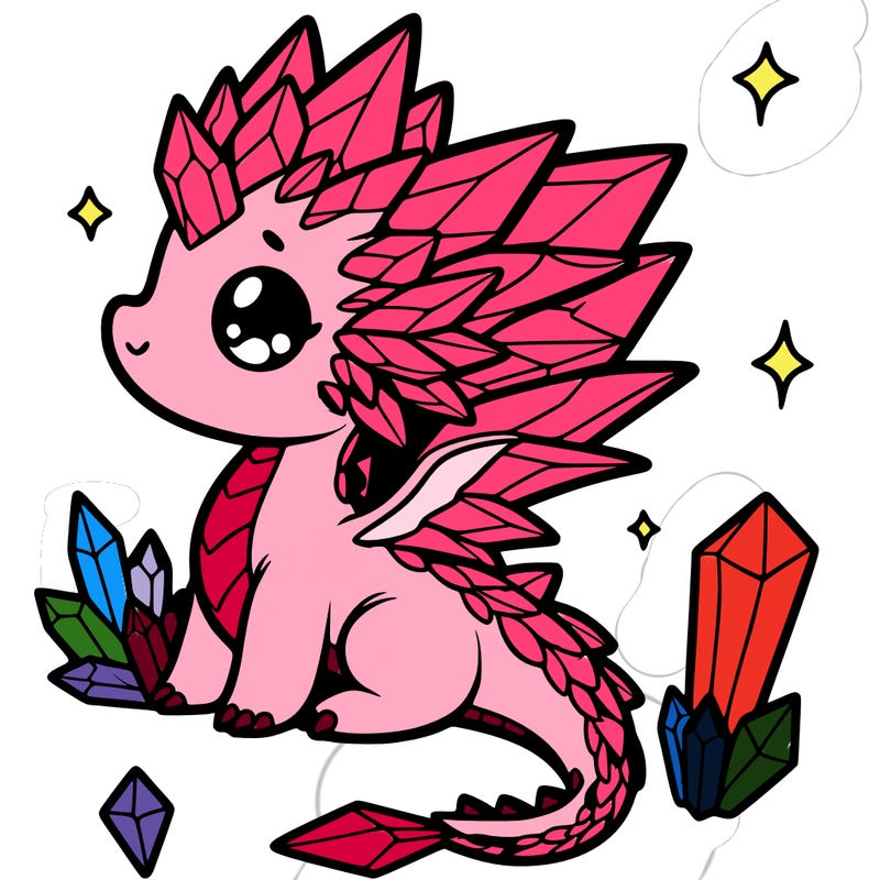 little cute crystal dragon