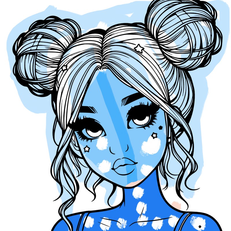 realistic girl with space buns