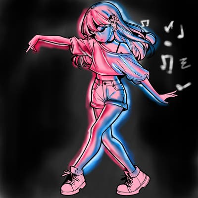 realistic girl danceing