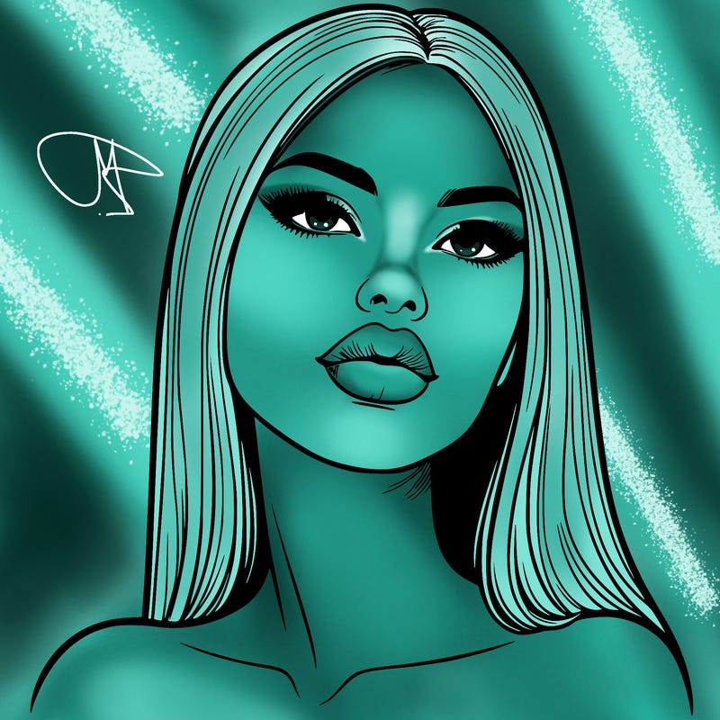 realistic woman with full lips