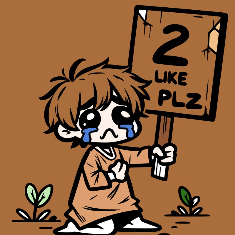 small poor toddler crying with sign that says 2 like plz