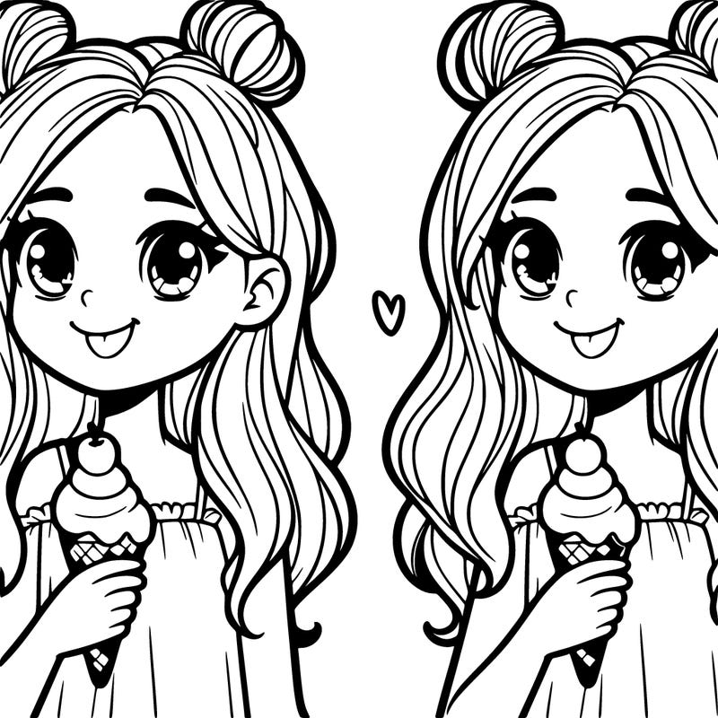 a girl with an icecream