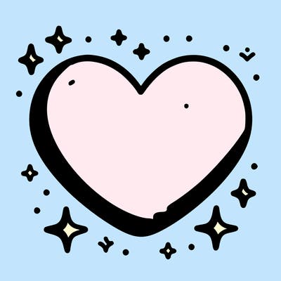 pink heart with stars