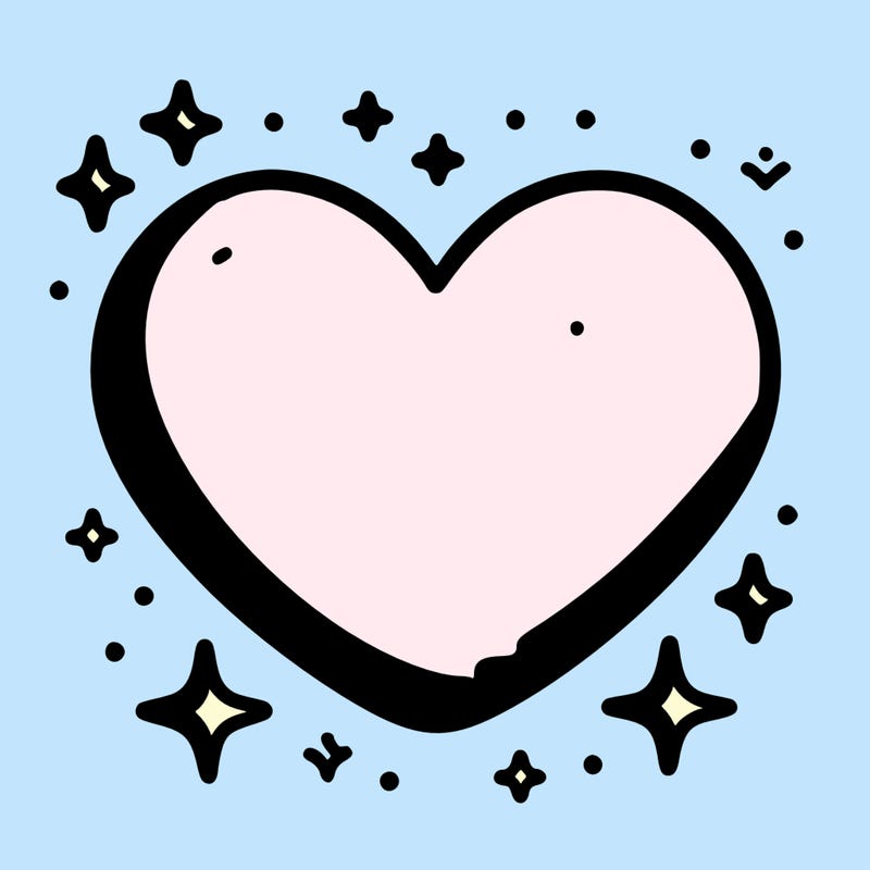 pink heart with stars