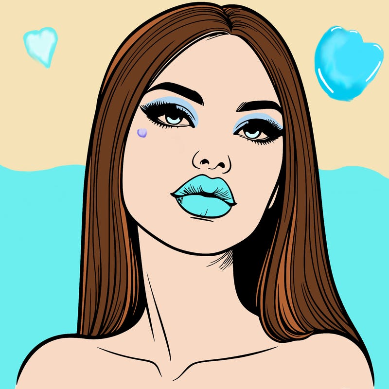 realistic woman with full lips