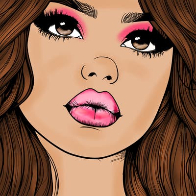 really realistic girl with lips