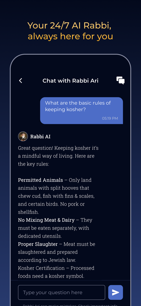 Rabbi Ari: Judaism Chatbot - Education App | MWM