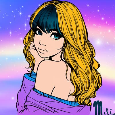 realistic girl with bangs looking over her shoulder