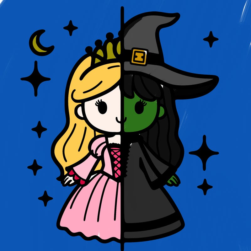 split princess and witch