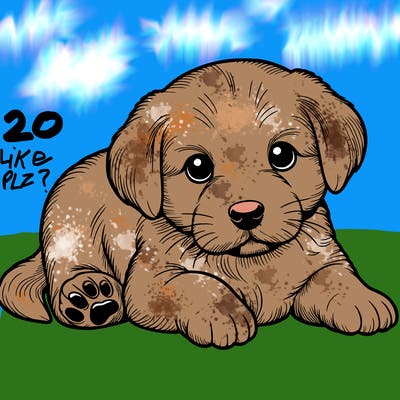 a cute realistic puppy