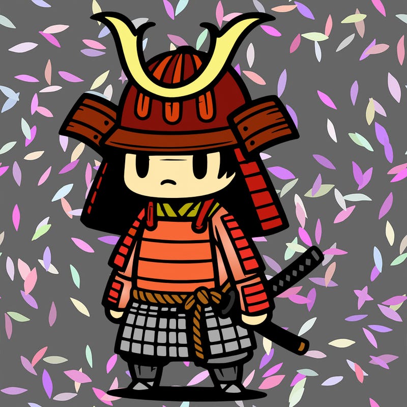 samurai in simple japanese armor