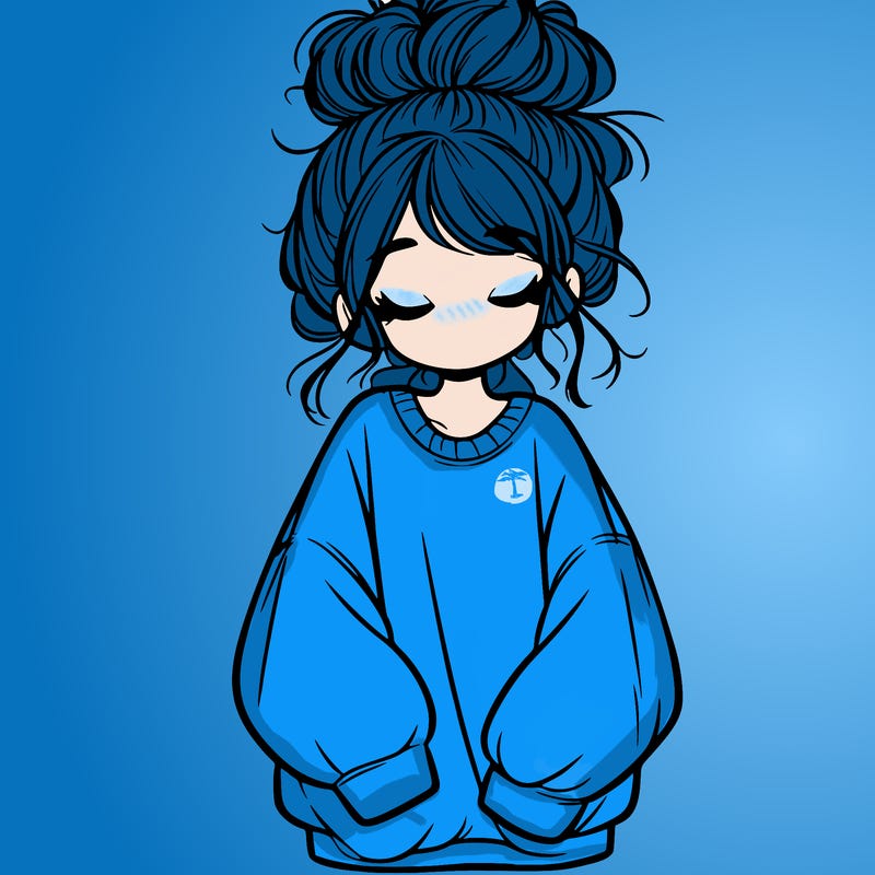 girl with baggy sweatshirt and messy bun