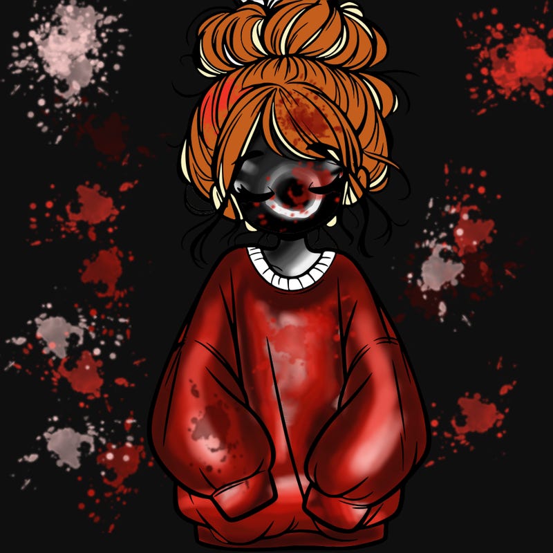 girl with baggy sweatshirt and messy bun