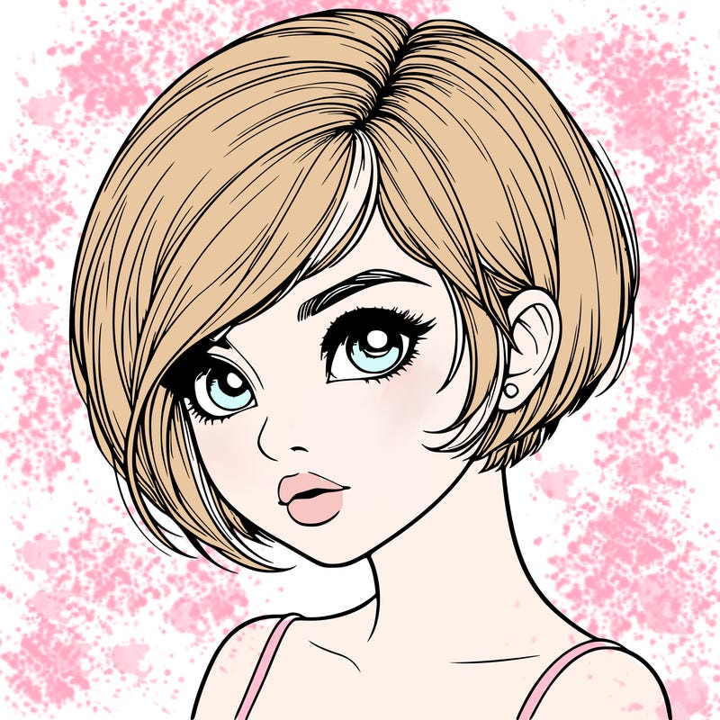 realistic girl with really short hair