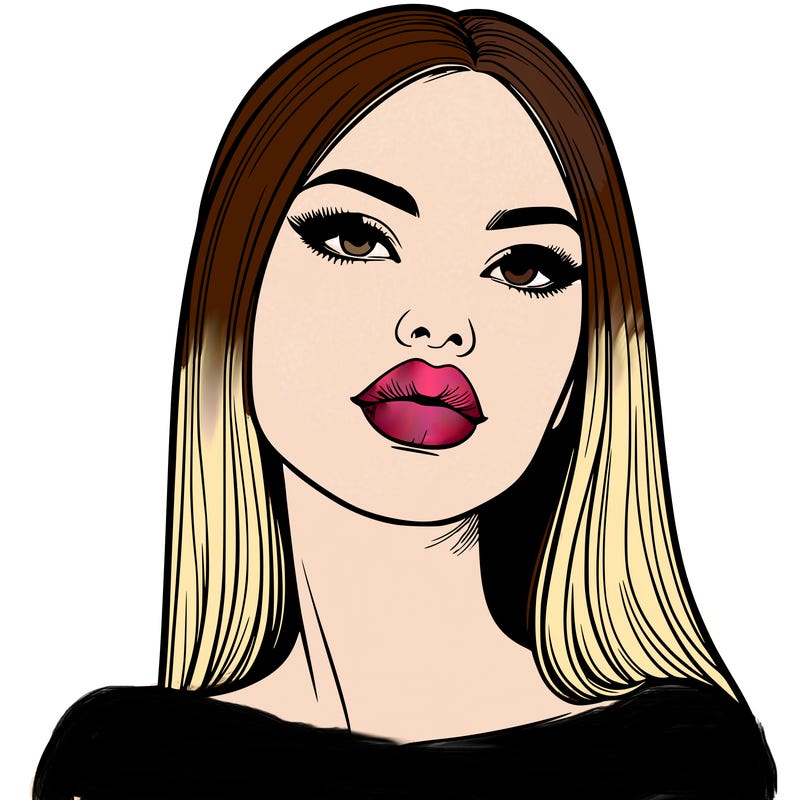 realistic woman with full lips