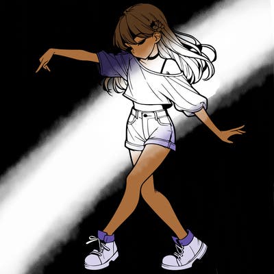 realistic girl danceing