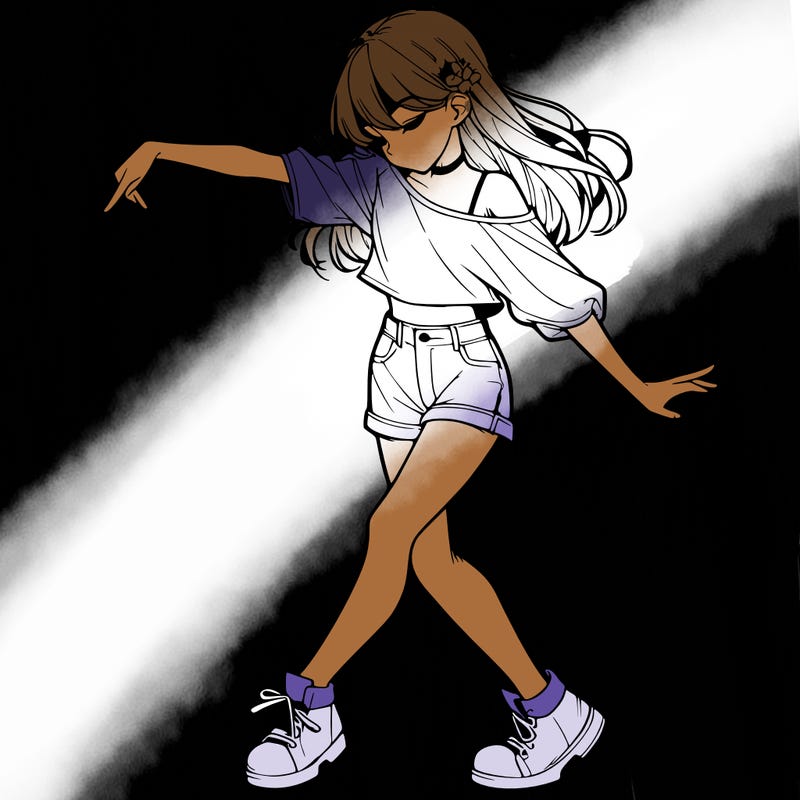 realistic girl danceing